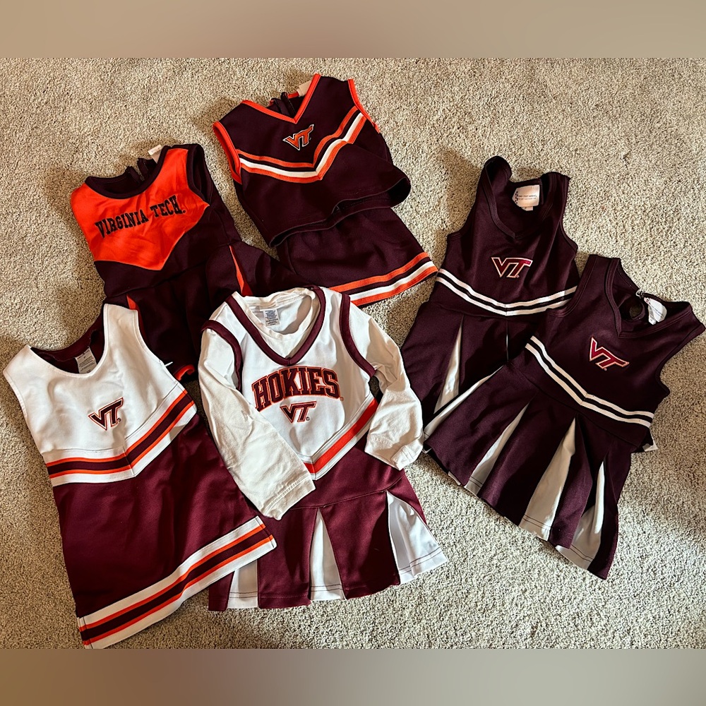 *BUNDLE* **EUC** Toddler girls VT Hokies cheerleading outfits